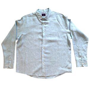 Untuckit Men's Shirt Size XXL 2XL 100% Linen NWOT Turquoise Blue Wrinkle Resista